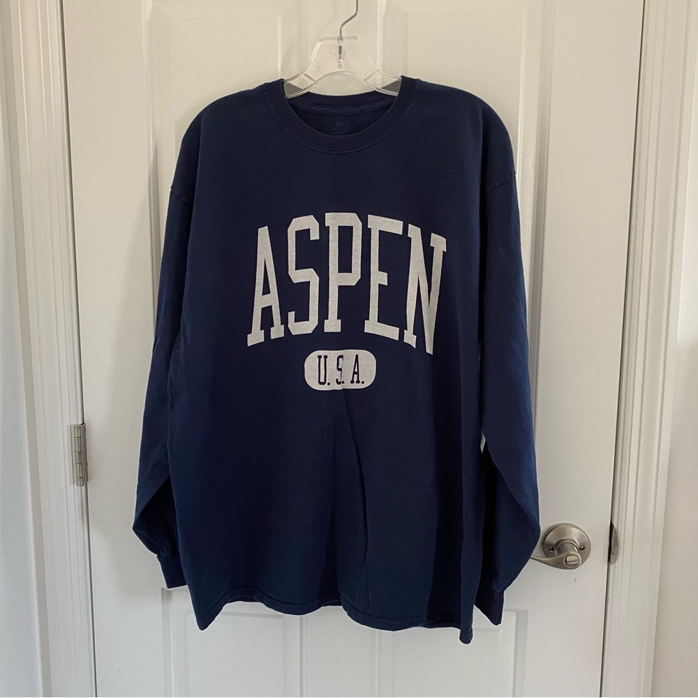 Brandy Melville aspen navy long sleeve t shirt